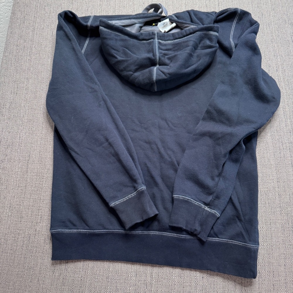 Under Armour ColdGear Hoodie Mens Small Black Grey Contrast Stitch Pullover - Picture 8 of 9